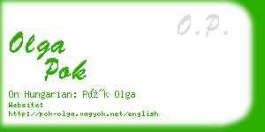 olga pok business card